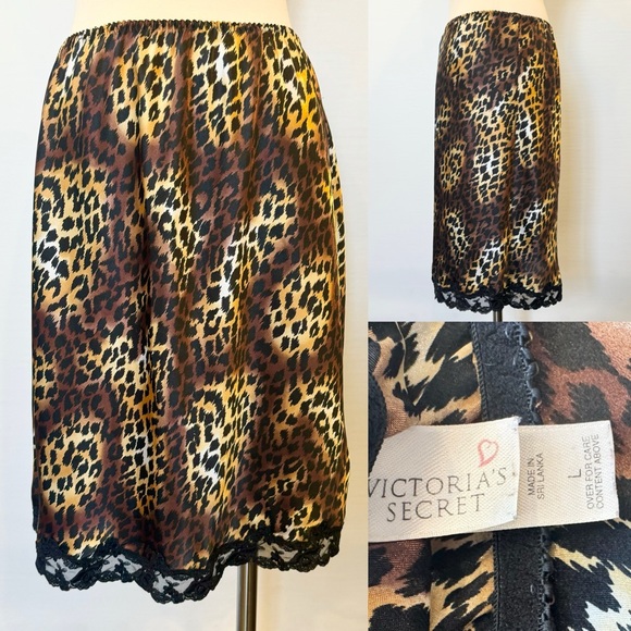 90s Victoria’s Secret Silky Satin Leopard Animal Print Vintage Half Slip L🔥🔥 - Picture 7 of 7